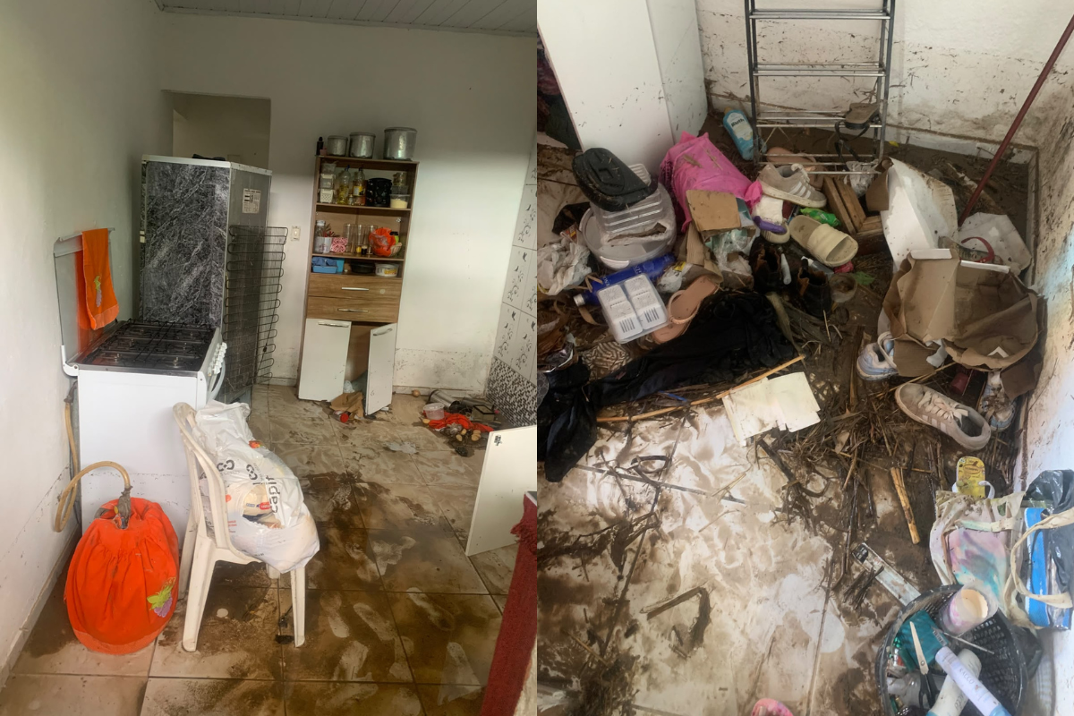  Na Rua dos Metalúrgicos, quatro residências foram atingidas pela água
