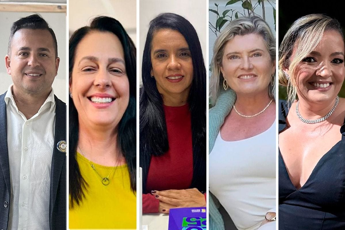 Anderson Reis, secretaria municipal de Segurança Pública; Erika Brant, secretaria municipal de Administração; Larissa Muritiba, secretária municipal de Tecnologia da Informação; Roberta Cabral, secretária adjunta de Proteção Animal; e Priscila Miranda, secretária adjunta de Recursos Humanos