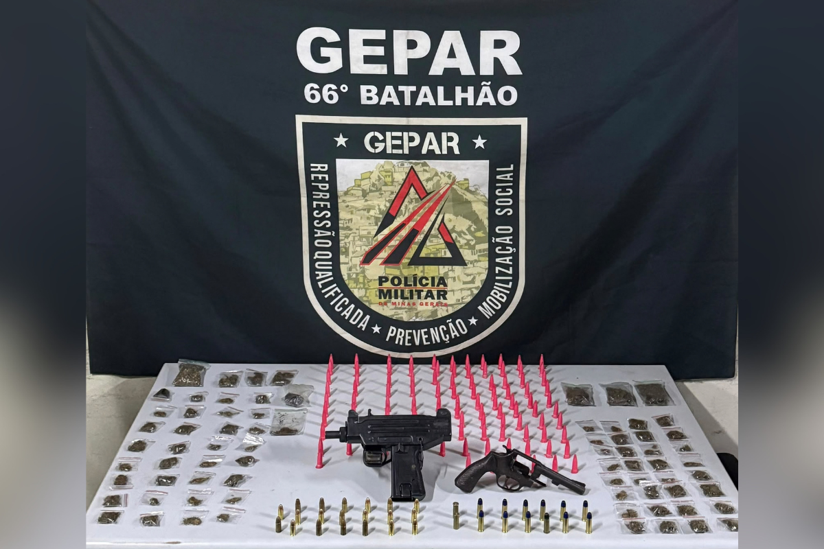 Material apreendido durante a ocorrência