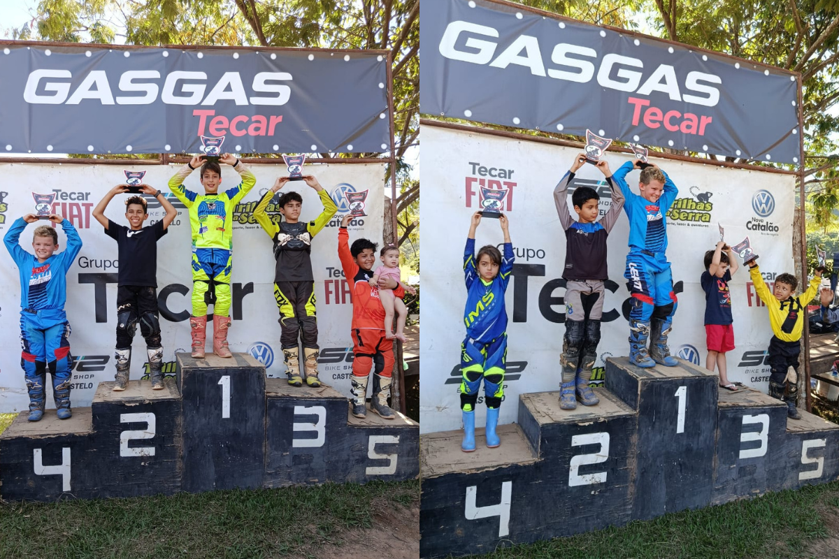 Ignácio Gabriel ficou em primeiro lugar na categoria 65cc, e Isabela conquistou o quarto lugar na 50cc