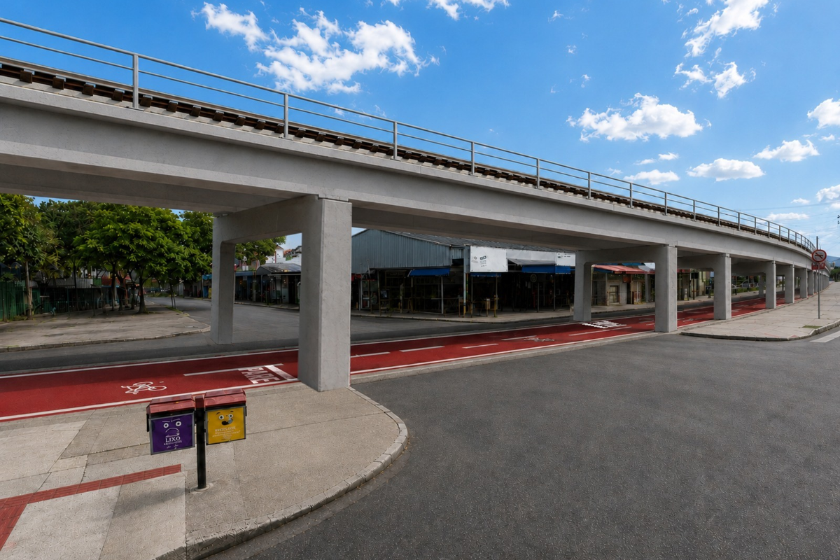 Projeto prevê a construção de um viaduto para a linha férrea no Centro de Betim, extinguindo a passagem de nível
