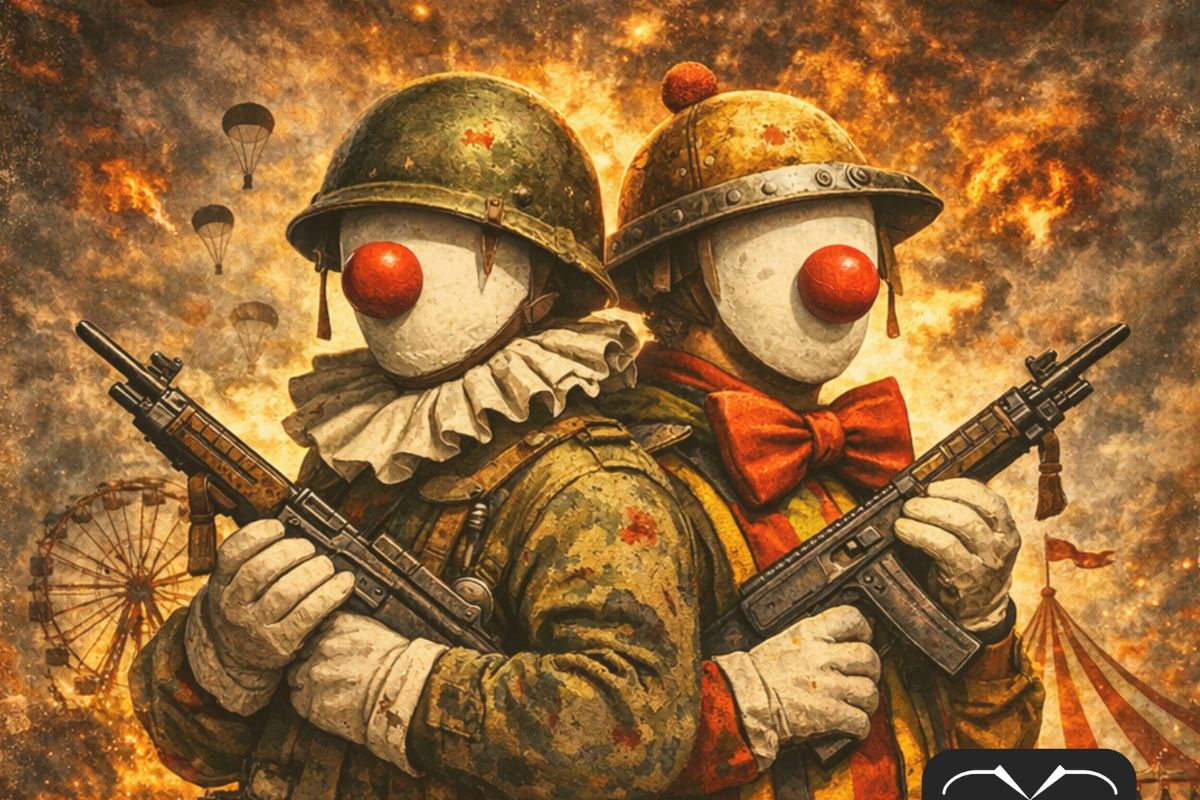 'Clown in War' aborda conflitos cotidianos por meio de elementos de guerra
