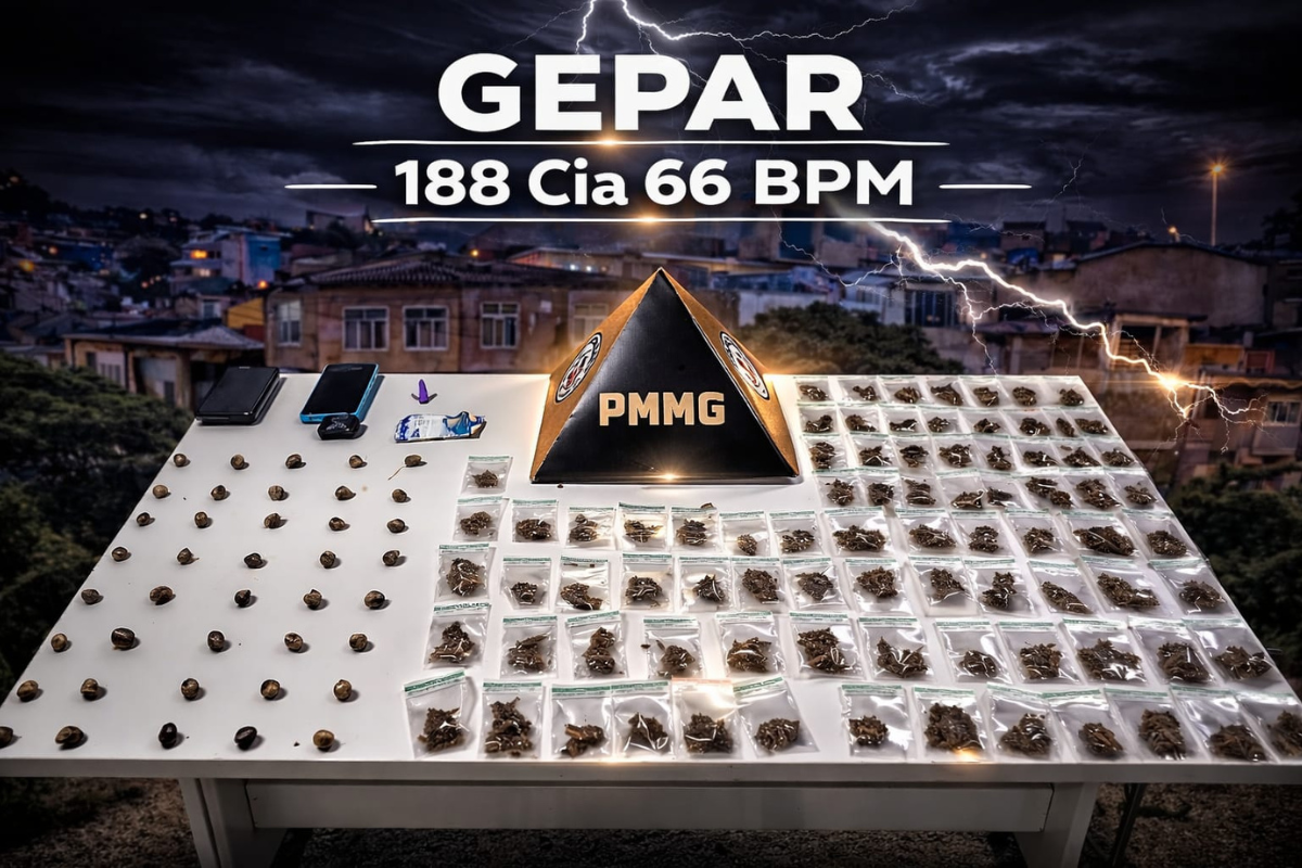 Material apreendido com o suspeito