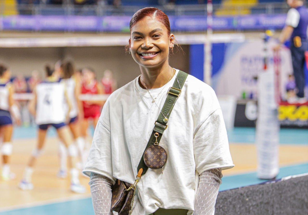Lorenne veio prestigiar a seleção brasileira de vôlei na Copa América