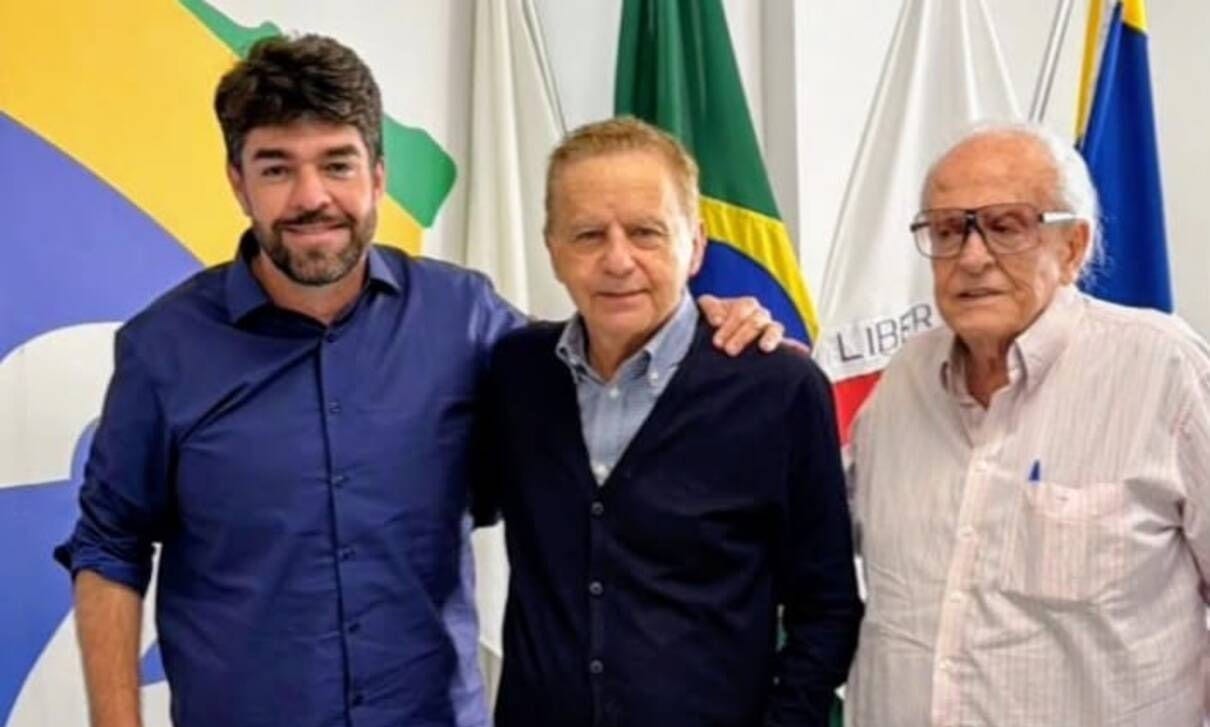 Presidente do PL em Minas, Zé Vitor, o ex-prefeito de Betim, Vittorio Medioli, e o presidente de honra da sigla, Zé Santana