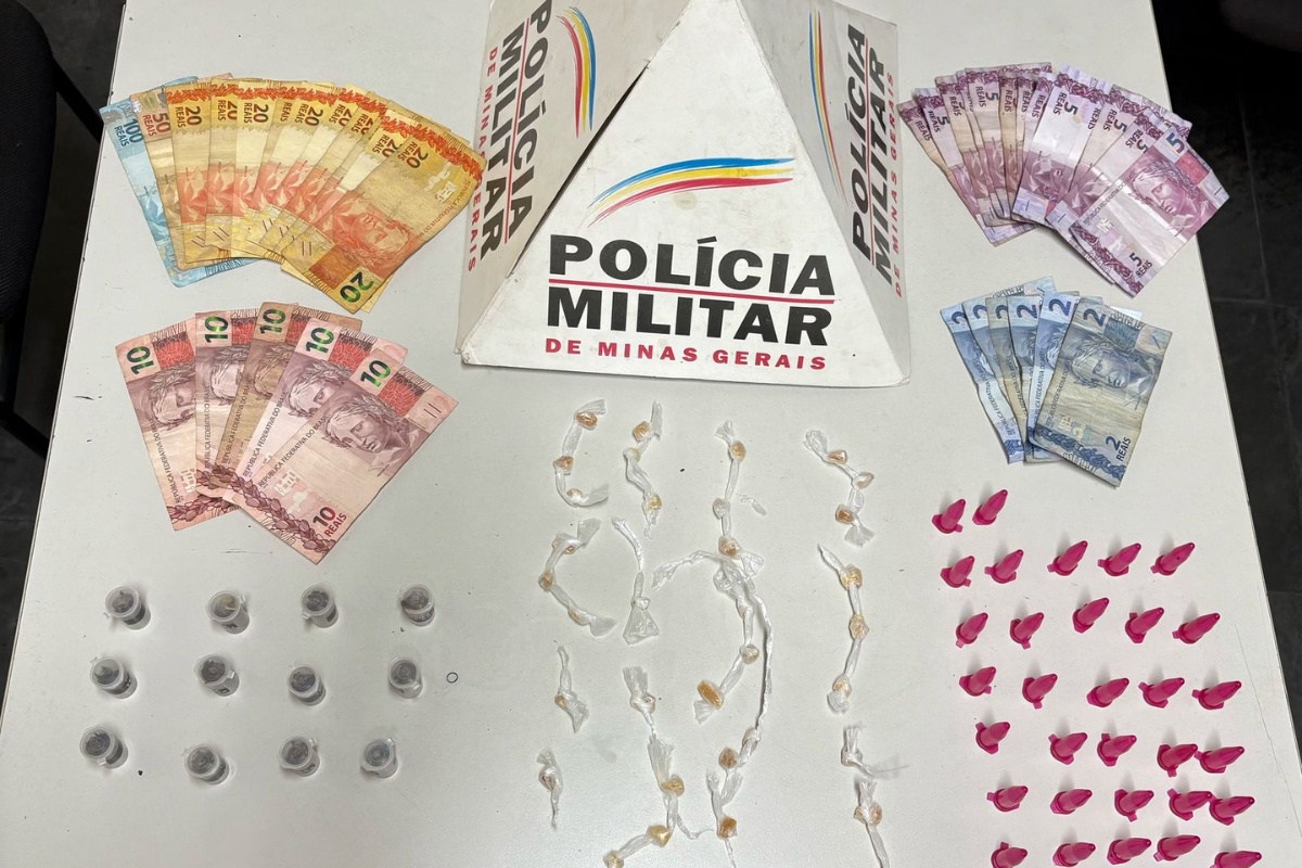 Material apreendido com o suspeito