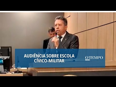 Autoridades defendem modelo de escola cívico-militar;  estudantes e representantes do Sind-UTE Betim participaram e se manifestaram contrários à proposta