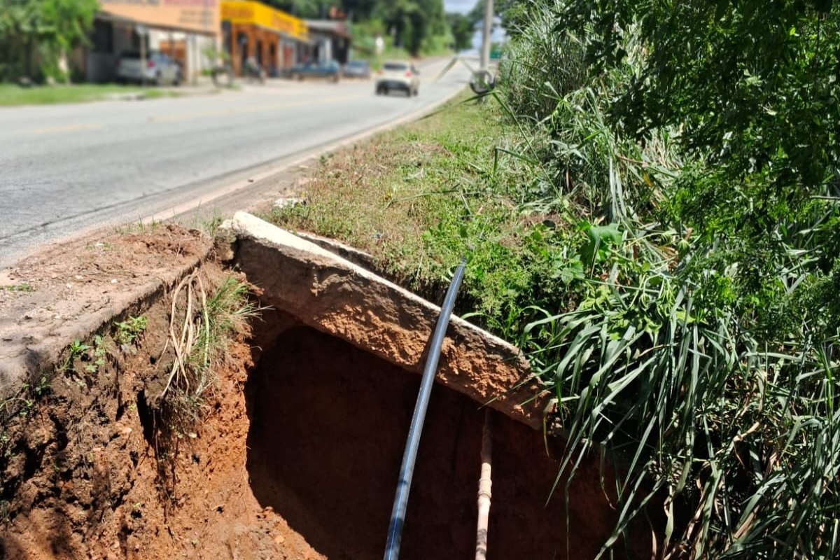 Terreno cedeu rente à pista, o que exigiu atenção redobrada