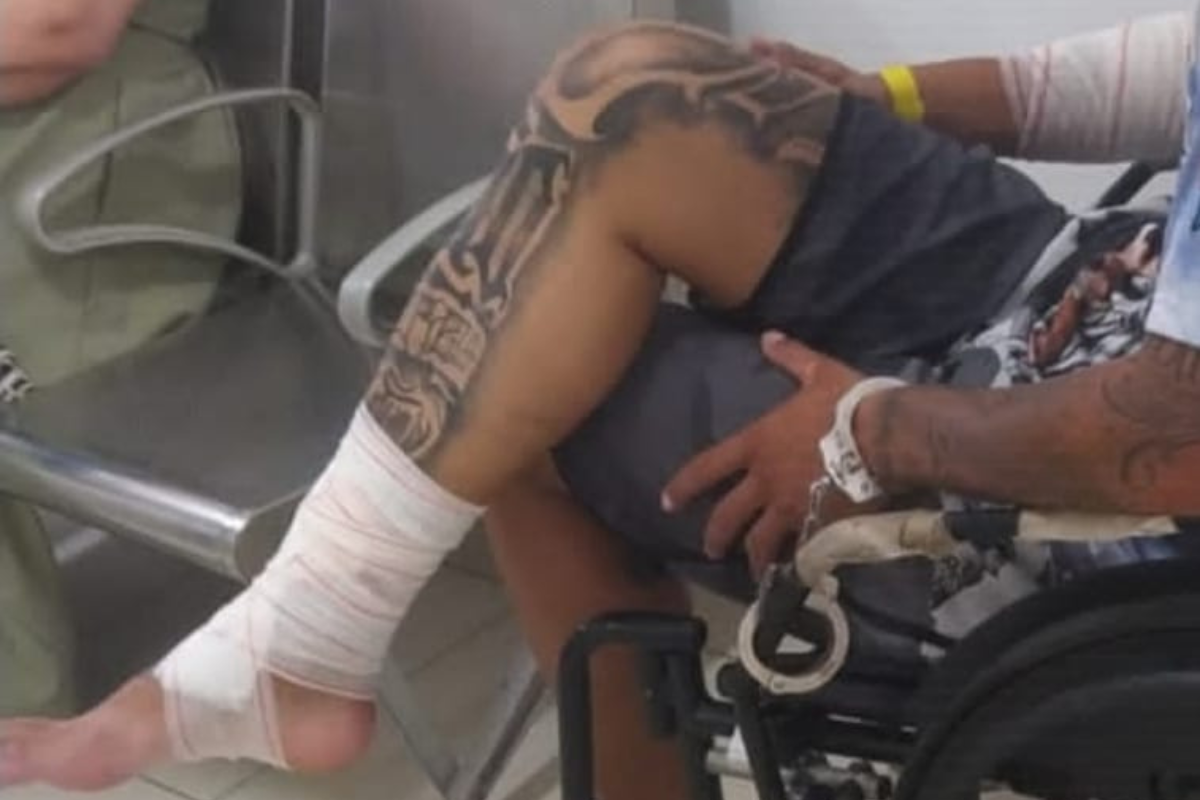 Homem de 25 anos tinha um ferimento no tornozelo direito
