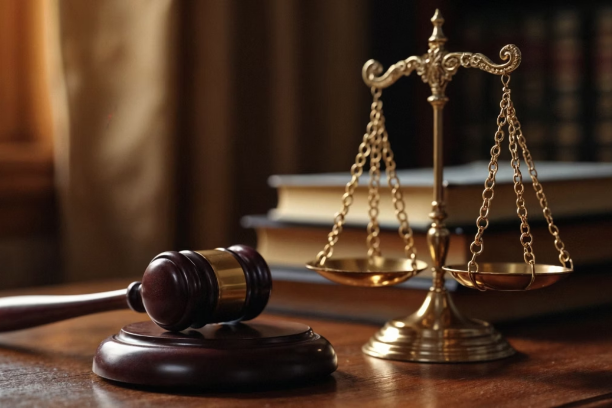 O martelo e a balança, elementos que simbolizam a justiça