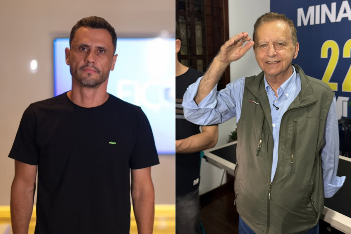 Cleitinho Azevedo, governador eleito pelo Republicanos, e Vittori Medioli, empresário, ex-prefeito de Betim e deputado estadual eleito pelo PL