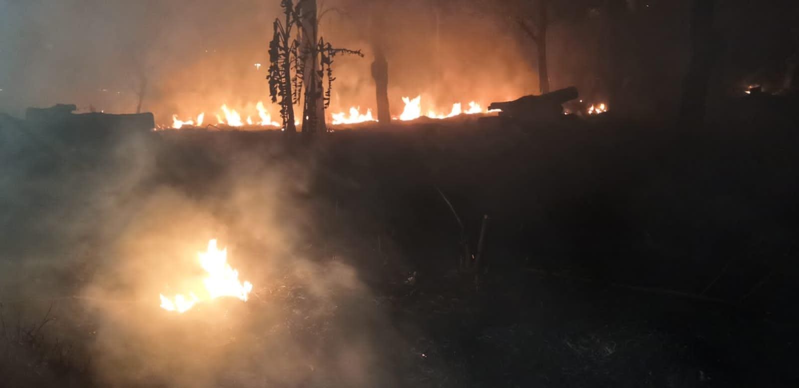 Incêndio no Jardim da Cidade, no dia 24 de junho, foi visto em várias partes da região Central da cidade, deixando o ar com muita fumaça e ainda mais seco.
