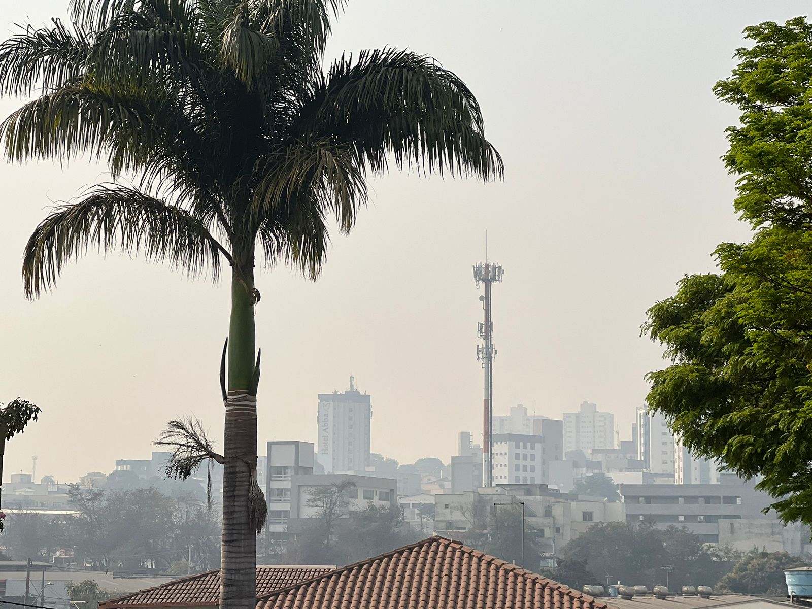 Névoa seca paira sobre a cidade desde o início da manhã
