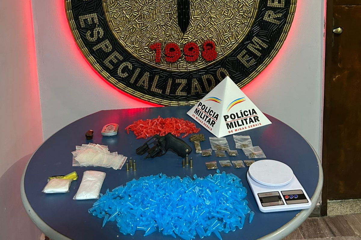 Material apreendido durante a ocorrência