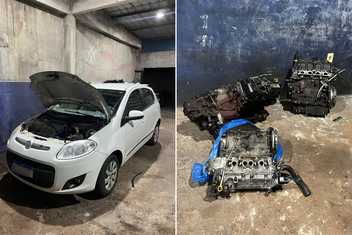 Carro e motores apreendidos pela PM