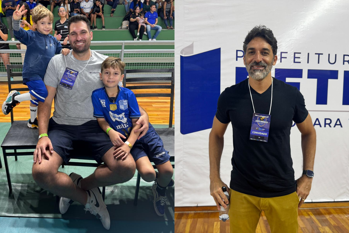 Guilherme Novaes e Filipe Ferraz acompanharam partida entre Brasil e Chile neste sábado (28)