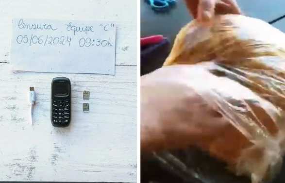 Celular foi encontrado durante vistoria em saco de batata palha
