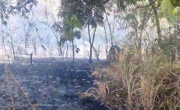 Incêndio ocorre perto de propriedades do residencial e de sitiantes em Betim, nesta terça-feira (24 de setembro 