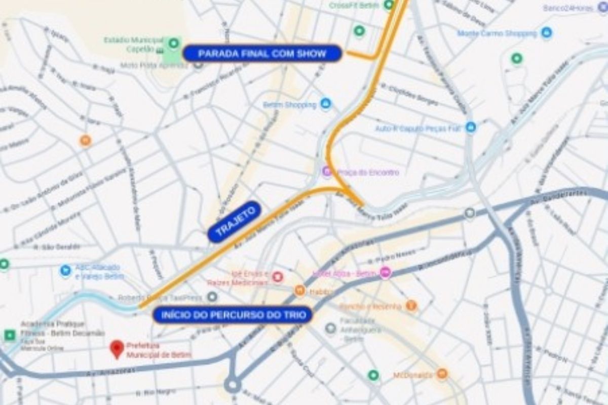 Entre as opções de desvio estão as avenidas Amazonas e Teotônio Parreira Coelho, além da Rua do Rosário e da Rua Antônio Augusto Resende