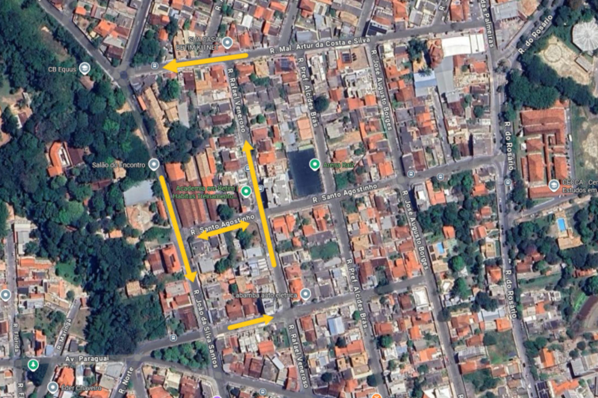 Principal mudança ocorre na rua João da Silva Santos, que passa a operar em mão única no sentido Centro, no trecho entre as ruas Marechal Costa e Silva e Artur Trindade