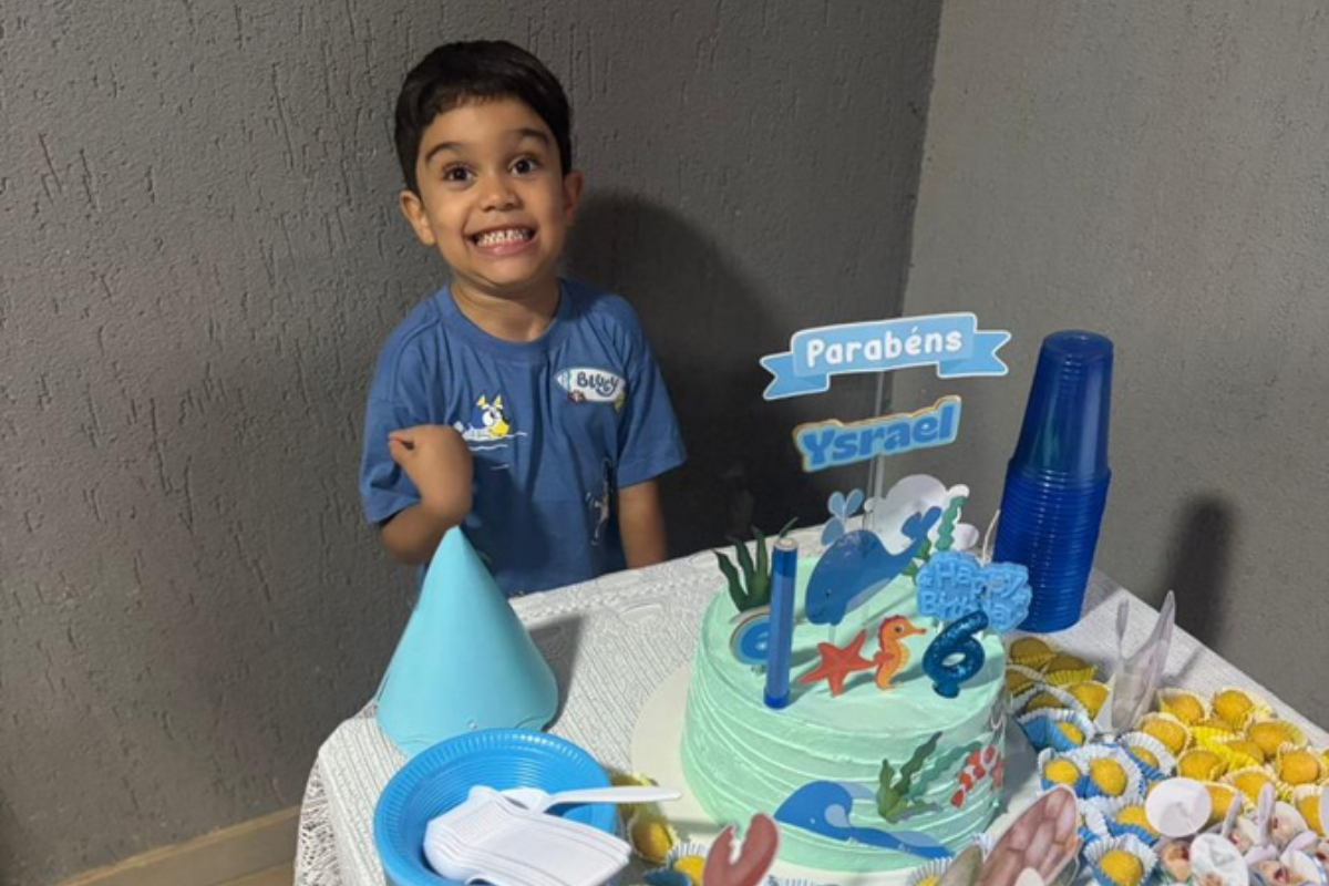 Ysrael Pinho completou 6 anos no último dia 14