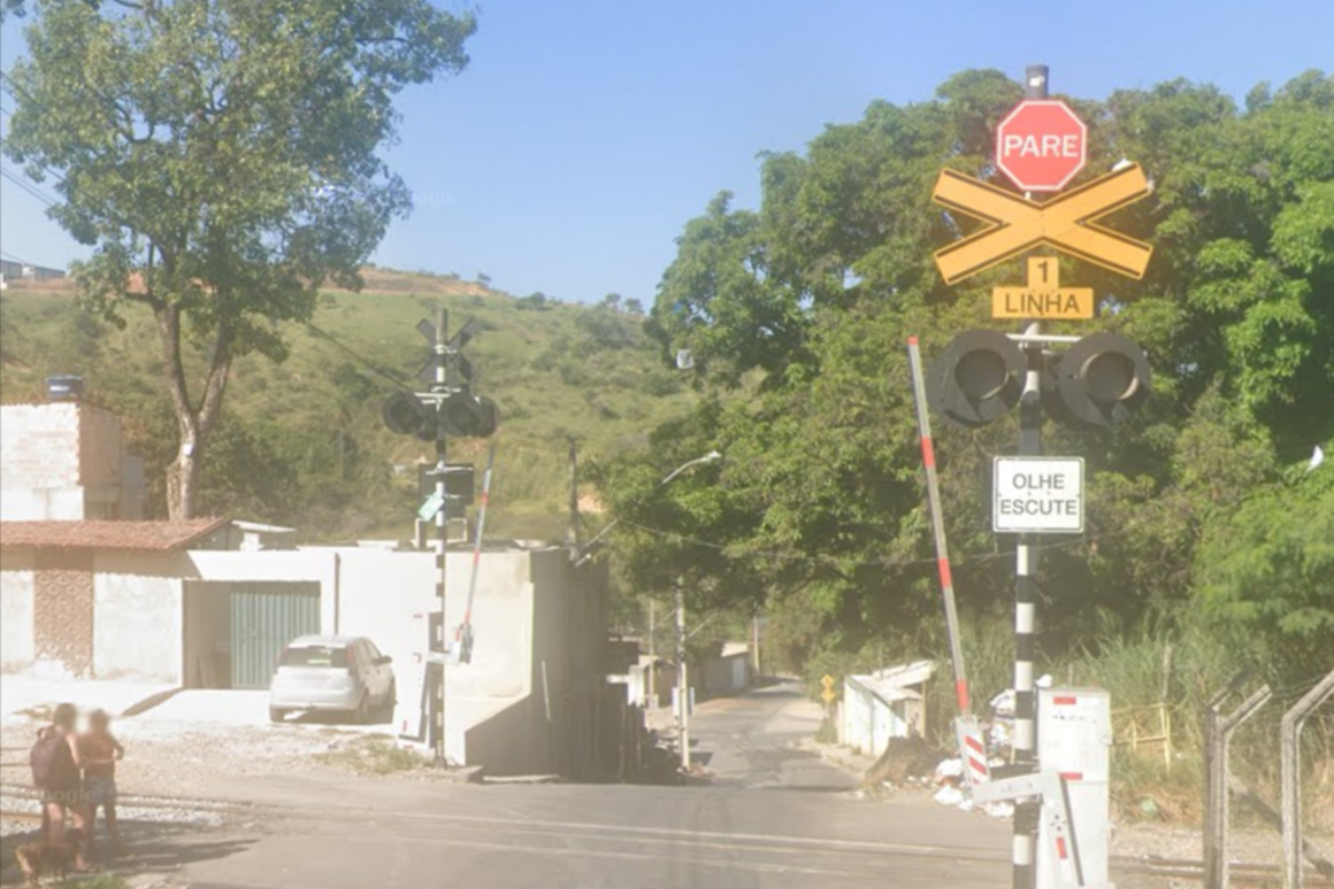Após o susto e a paralisação da composição, trânsito já foi liberado no local