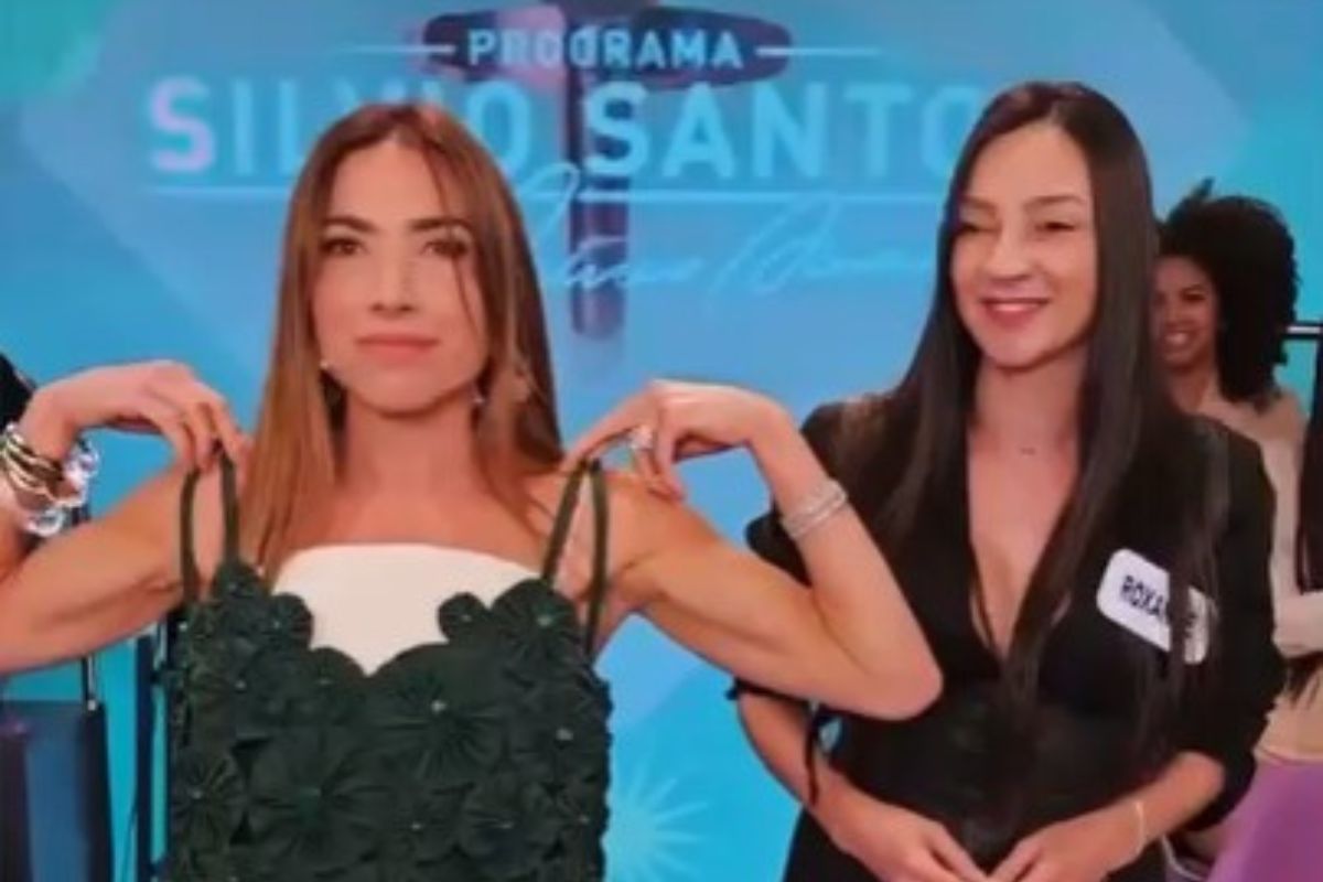 Betinense chamou a atenção da apresentadora, que a convidou ao palco; vestido ficou com Patrícia Abravanel após a gravação