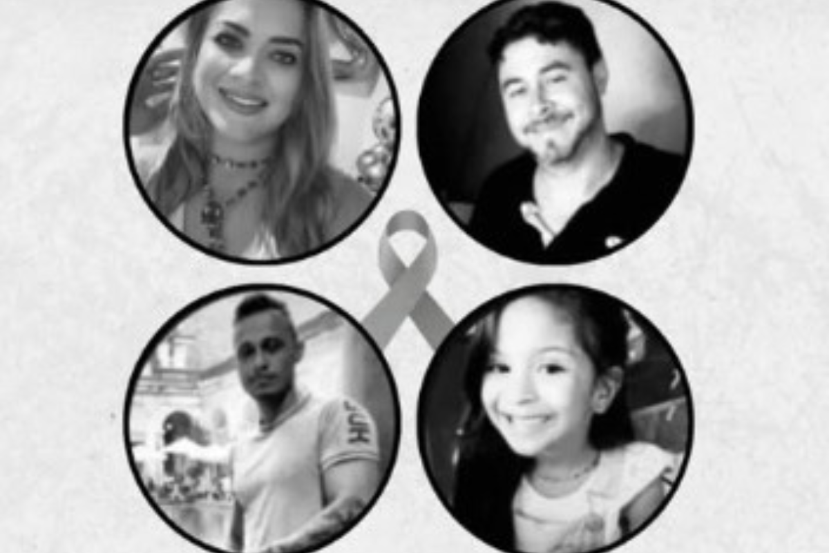 Anna Paula, Neudison (acima, à direita), Filipe (abaixo, à esquerda) e a menina Luna não resistiram