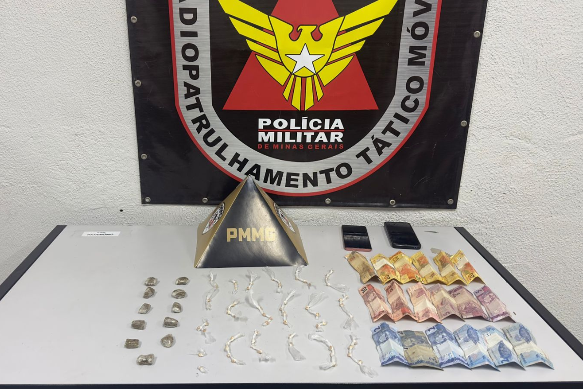 Material apreendido com os suspeitos