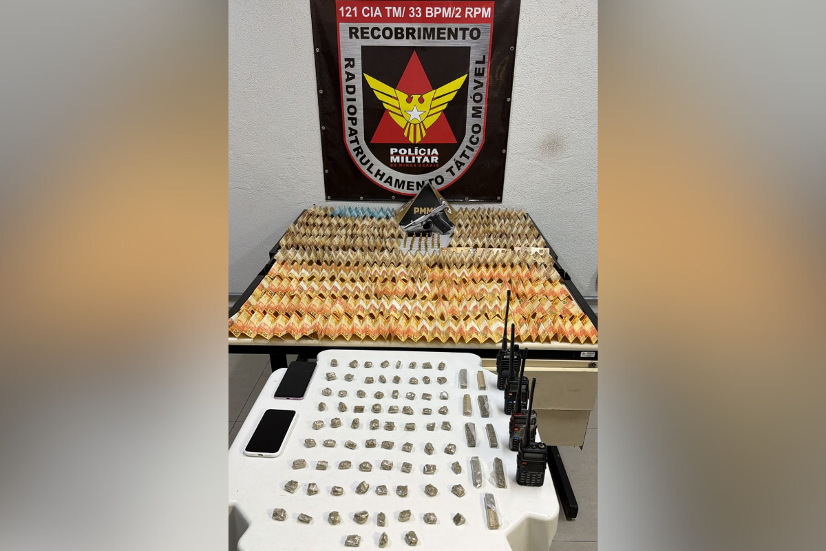 Material apreendido com o suspeito