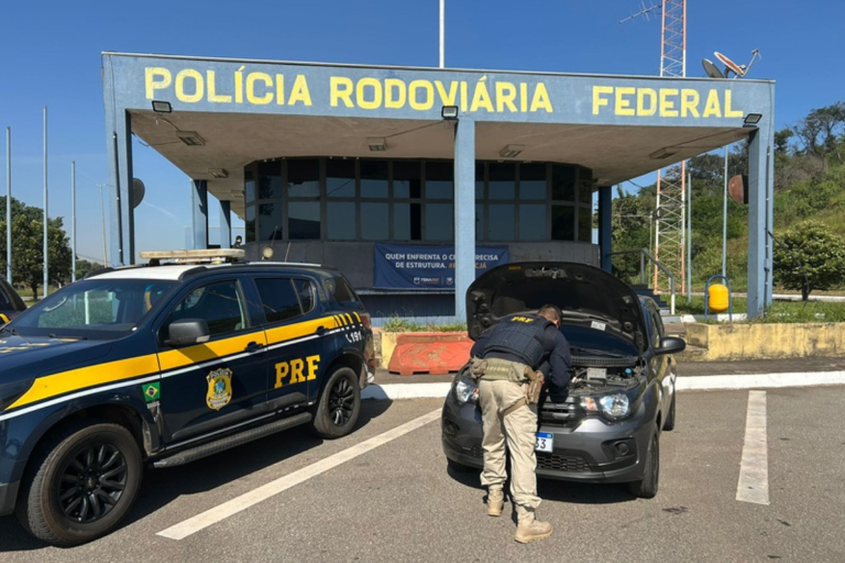 Policiais perceberam indícios de adulteração no veículo durante patrulhamento na BR-381, nesta segunda (27/4)