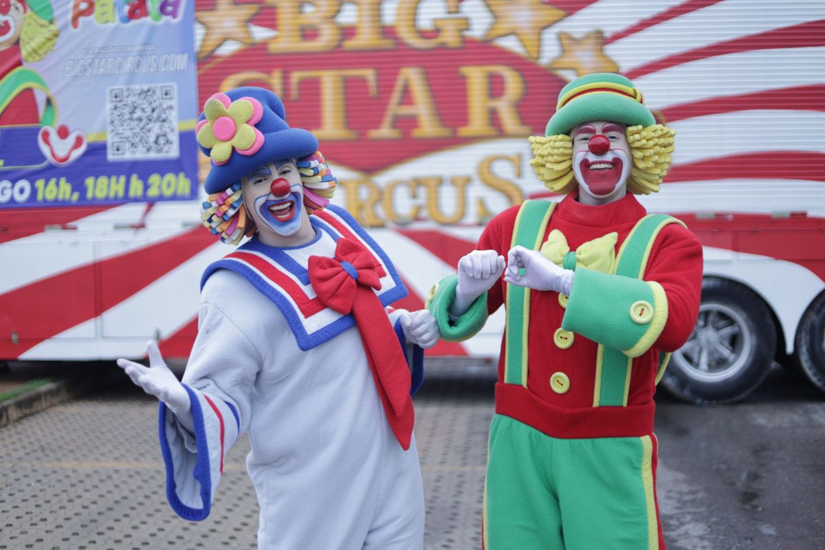 Patati Patatá se apresentam no Big Star Circus, montado no Partage Shopping Betim, neste fim de semana