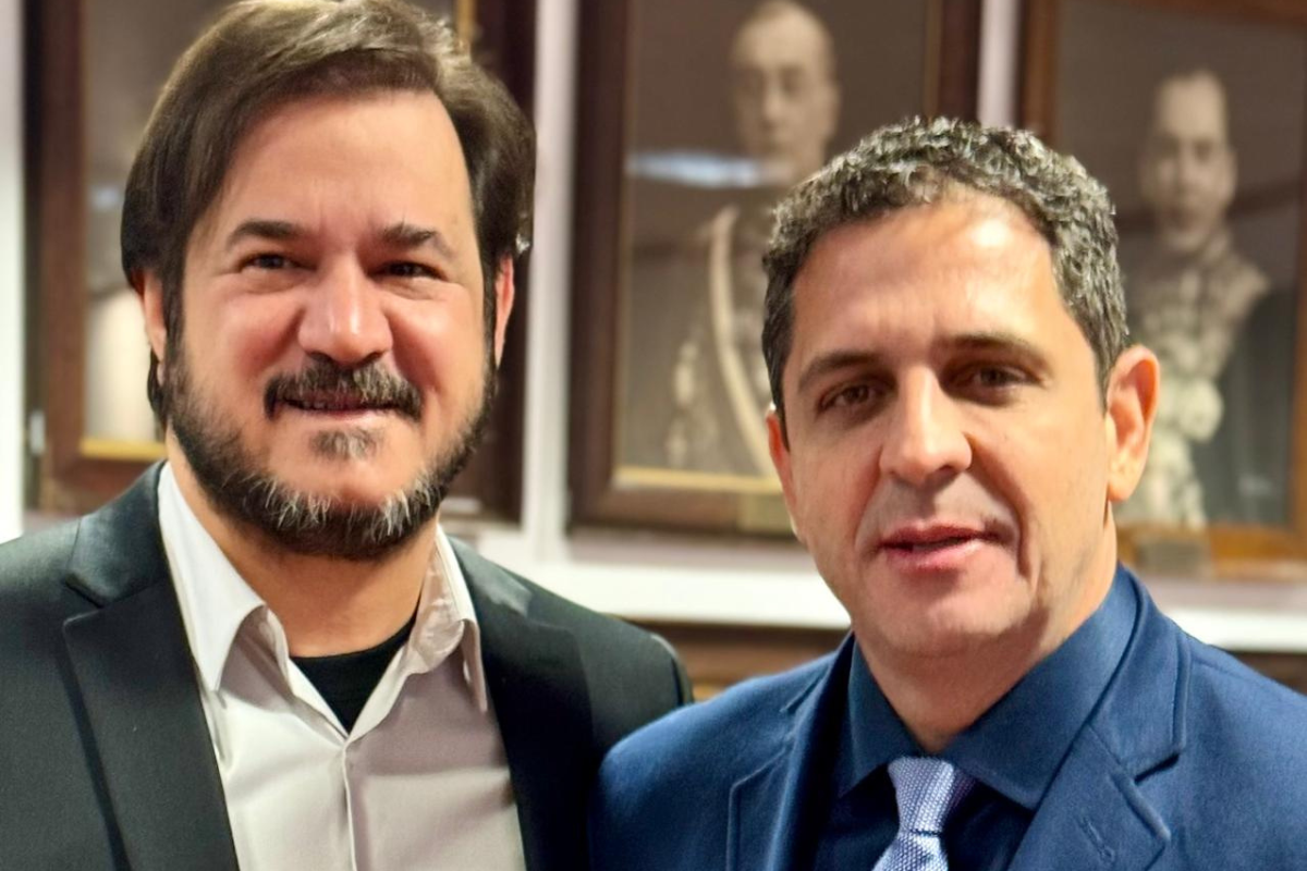 Heron Guimarães e o presidente nacional do União Brasil, Antônio de Rueda
