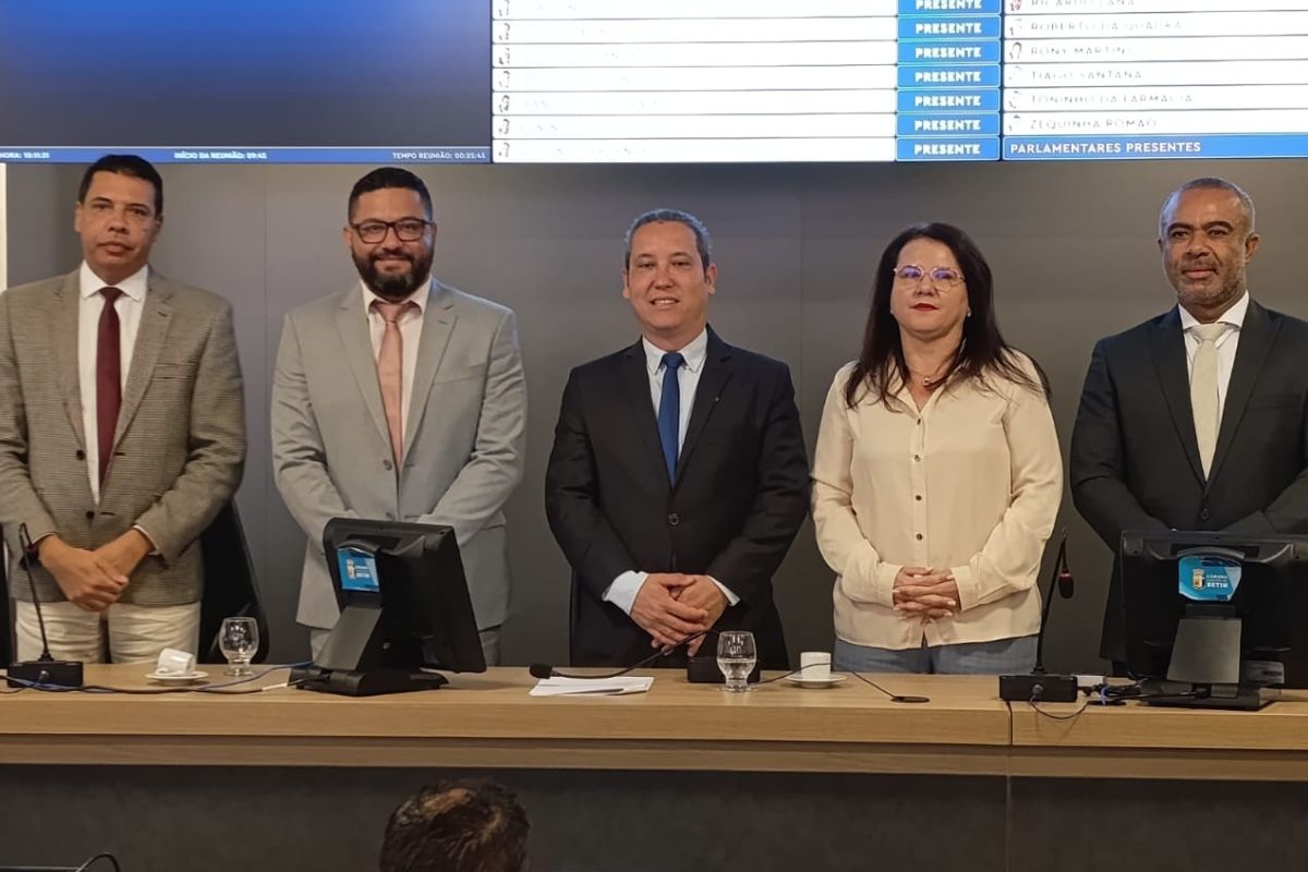 Chapa eleita: Ricardo Lana (PP), 1º secretário; Alexandre da Paz (MDB), como 1º vice-presidente; Tiago Santana, presidente; Angela Maria (Republicanos), como 2ª vice-presidente; e Paulo Tekim (PL), como 2º secretário