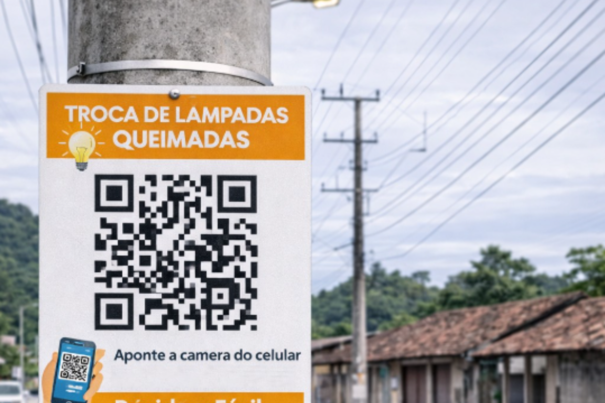 QR Code deverá direcionar o usuário de maneira direta e segura para o canal oficial do órgão ou entidade municipal responsável pela gestão da iluminação pública